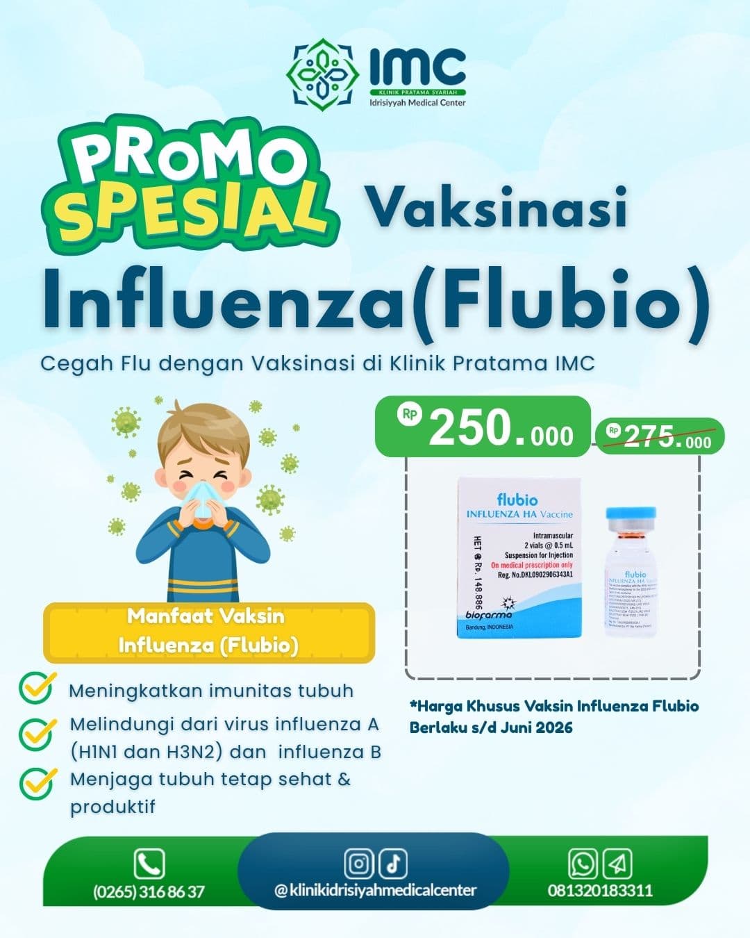 Promo Spesial Vaksinasi Influenza (Flubio)