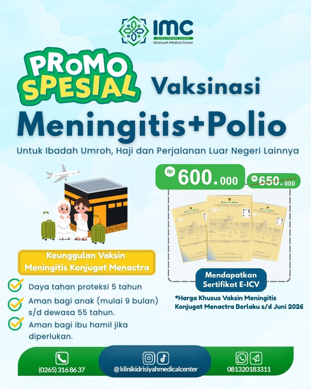 Promo Vaksinasi Meningitis + Polio (Umroh & Haji)